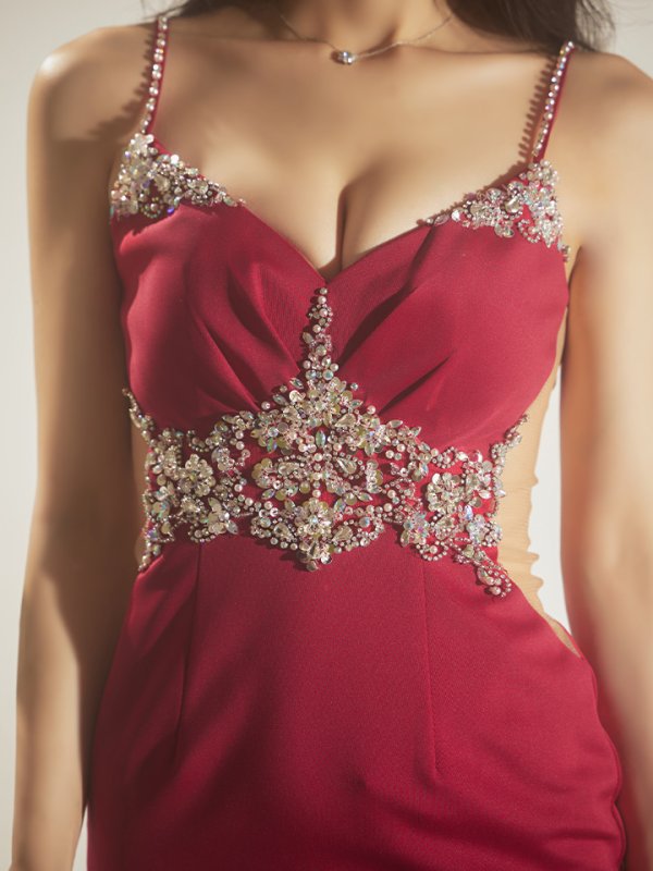 画像15: XSサイズあり【ANGEL R/エンジェルアール】キャミソール/ 裾ジップ/ ワンカラー/ タック/ バストウエストスパンコール/ パール/ ビジュー/ タイト/ ミニドレス/ キャバドレス[OF2]