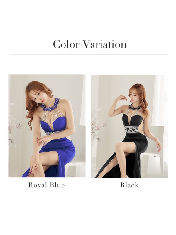 画像11: 【ANGEL R/エンジェルアール】デコルテウエストスパンコール/ スリット/ パール/ ビジュー/ チャーム/ ワンカラー/ タイト/ ロングドレス/ キャバドレス long[OF2]