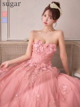 【ANGEL R/エンジェルアール】ベア/ ウェディング/ バースデー/ プリンセス/ フラワーパール/ ビジュー/ ラメ/ キャバドレスlong[OF2]