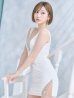 画像2: XSサイズあり【ANGEL R/エンジェルアール】バストスリット/ ビジュー/ ギャザー/ タイト/ ミニドレス/ キャバドレス[OF2] (2)
