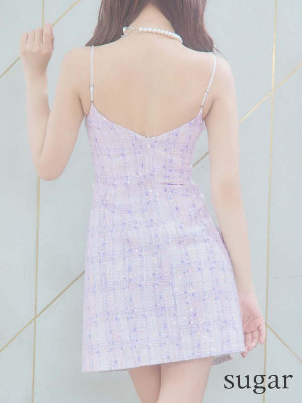 画像9: XSサイズあり【ANGEL R/エンジェルアール】チェックツイード/ ウエストパールビジュー/ フレア/ ミニドレス/ キャバドレス[OF2]