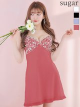 XSサイズあり【ANGEL R/エンジェルアール】キャミ/ バストショルダースパンコールビジュー/ フレア/ ミニドレス/ キャバドレス[OF2]