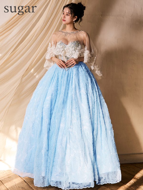 ブルー モデル：ゆりお　身長：165cm　着用サイズ：(Fサイズ)