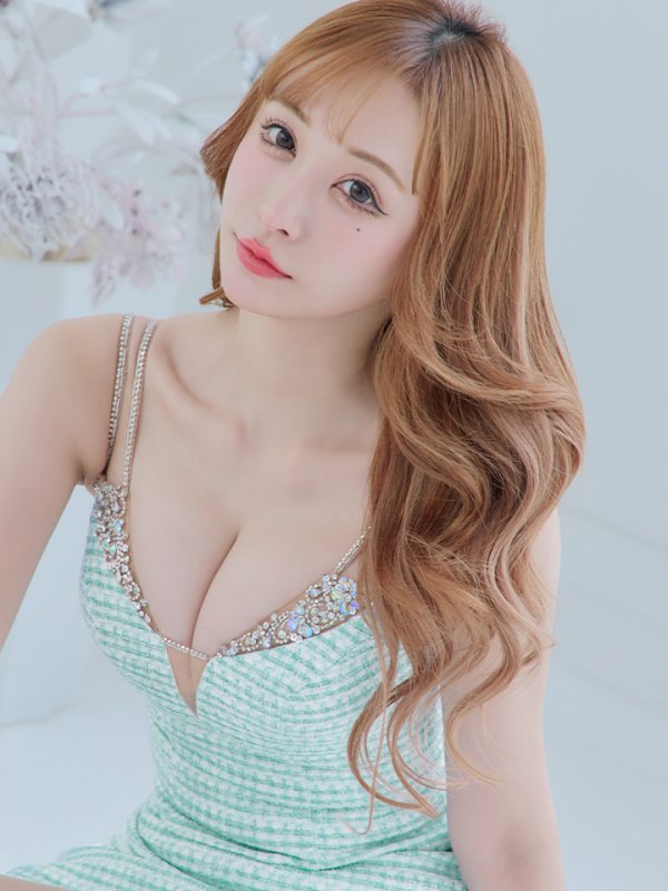 画像12: XSサイズあり【ANGEL R/エンジェルアール】バストビジュー/ チェックツイード/ セパレート/ フレア/ ミニドレス/ キャバドレス[OF2]