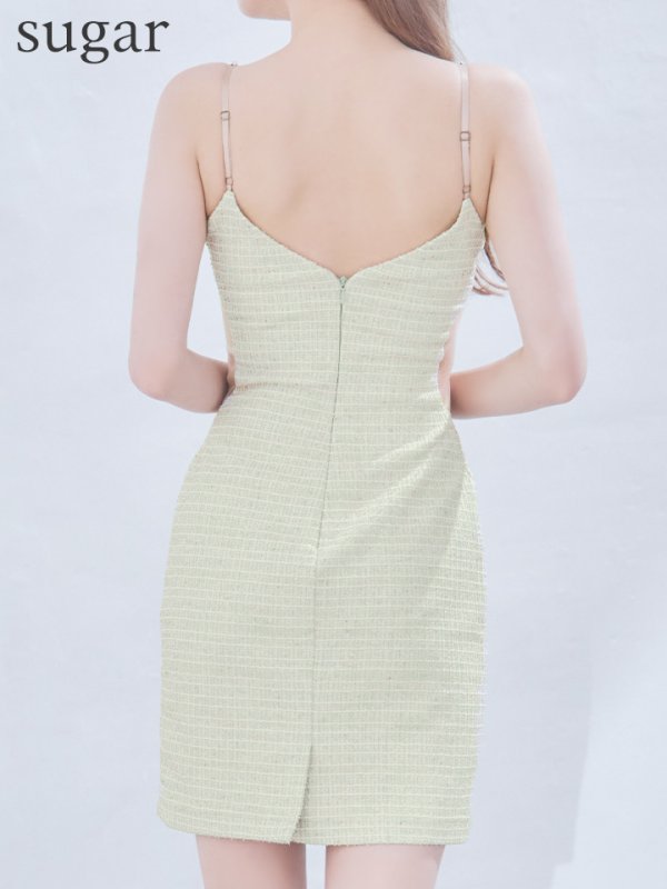 画像19: XSサイズあり【ANGEL R/エンジェルアール】バストレース/ ショルダービジュー/ チェック/ ツイード/ タイト/ ミニドレス/ キャバドレス[OF2]