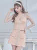 画像6: XSサイズあり【ANGEL R/エンジェルアール】スパンコールパールビジュー/ フラップボタン/ ツイード/ セパレート/ チェック/ マイクロミニ/ セットアップ/ ミニドレス/ キャバドレス[OF2]