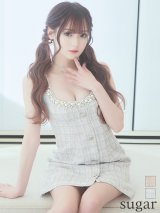 XSサイズあり【ANGEL R/エンジェルアール】チェックツイード/ バストパールビジュー/ フロントボタン/ フレア/ ミニドレス/ キャバドレス[OF2]