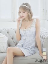 XSサイズあり【ANGEL R/エンジェルアール】チェックツイード/ バストパールビジュー/ フロントボタン/ フレア/ ミニドレス/ キャバドレス[OF2]
