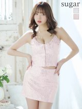 sugarコラボ商品☆XSサイズあり【ANGEL R/エンジェルアール】スパンコール/ フロントジップ/ キャミ/ タイト/ マイクロミニドレス/ キャバドレス[OF2]