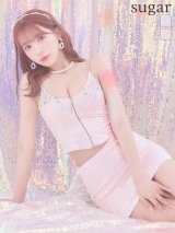 sugarコラボ商品☆XSサイズあり【ANGEL R/エンジェルアール】スパンコール/ フロントジップ/ キャミ/ タイト/ マイクロミニドレス/ キャバドレス[OF2]