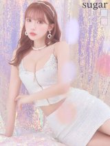 sugarコラボ商品☆XSサイズあり【ANGEL R/エンジェルアール】スパンコール/ フロントジップ/ キャミ/ タイト/ マイクロミニドレス/ キャバドレス[OF2]