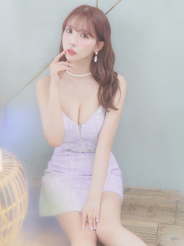 画像9: XSサイズあり【ANGEL R/エンジェルアール】ツイード/ アッパーファスナー/ キャミソール/ ラップスカート/ タイト/ マイクロミニドレス/ キャバドレス[OF2]