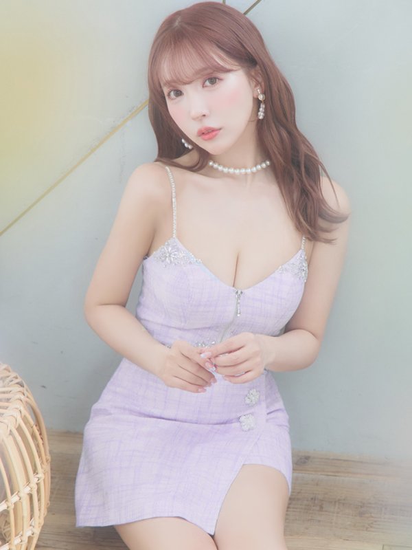 画像11: XSサイズあり【ANGEL R/エンジェルアール】ツイード/ アッパーファスナー/ キャミソール/ ラップスカート/ タイト/ マイクロミニドレス/ キャバドレス[OF2]