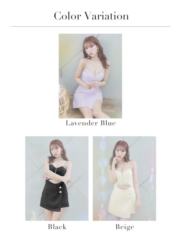 画像24: XSサイズあり【ANGEL R/エンジェルアール】ツイード/ アッパーファスナー/ キャミソール/ ラップスカート/ タイト/ マイクロミニドレス/ キャバドレス[OF2]