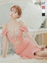 XSサイズあり【ANGEL R/エンジェルアール】バストフラワーレース/ ビジュー/ セパレート/ オフショル/ マーメイド/ ミディアムドレス/ キャバドレス[OF2]