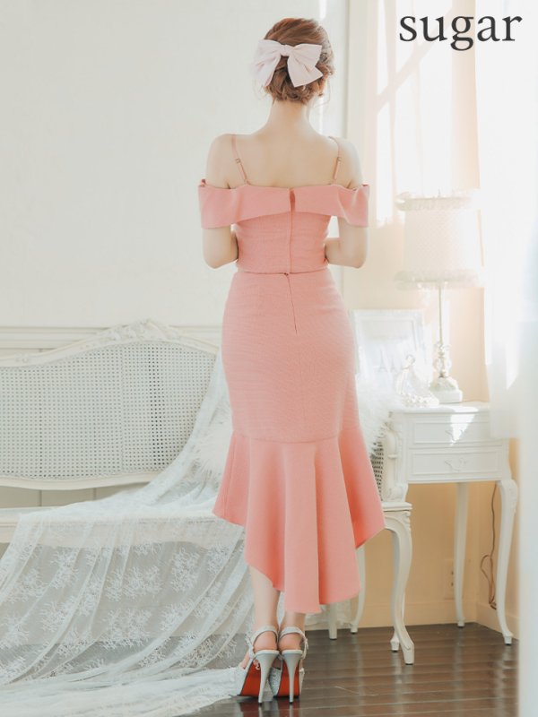 画像10: XSサイズあり【ANGEL R/エンジェルアール】バストフラワーレース/ ビジュー/ セパレート/ オフショル/ マーメイド/ ミディアムドレス/ キャバドレス[OF2]