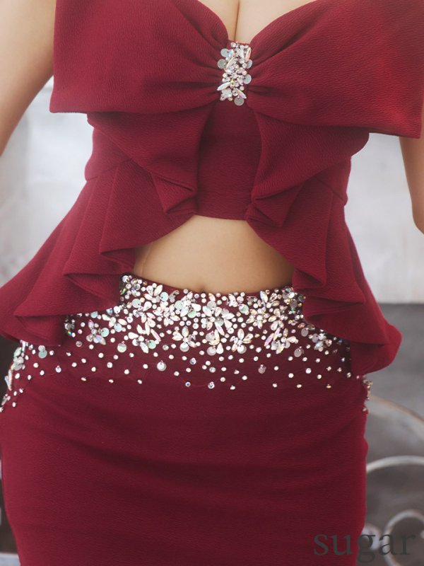 画像33: 【AMIRU/関西コレクション着用】XSサイズあり【ANGEL R/エンジェルアール】ビッグフリルリボン/ ビジュー/ セパレート/ マイクロミニ/ タイト/ミニドレス/ キャバドレス[OF2]