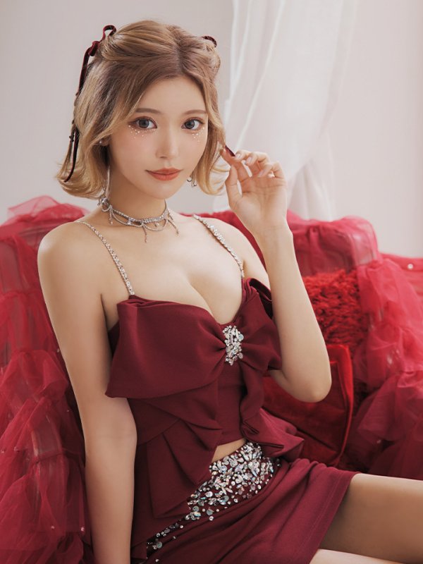 画像18: 【AMIRU/関西コレクション着用】XSサイズあり【ANGEL R/エンジェルアール】ビッグフリルリボン/ ビジュー/ セパレート/ マイクロミニ/ タイト/ミニドレス/ キャバドレス[OF2]