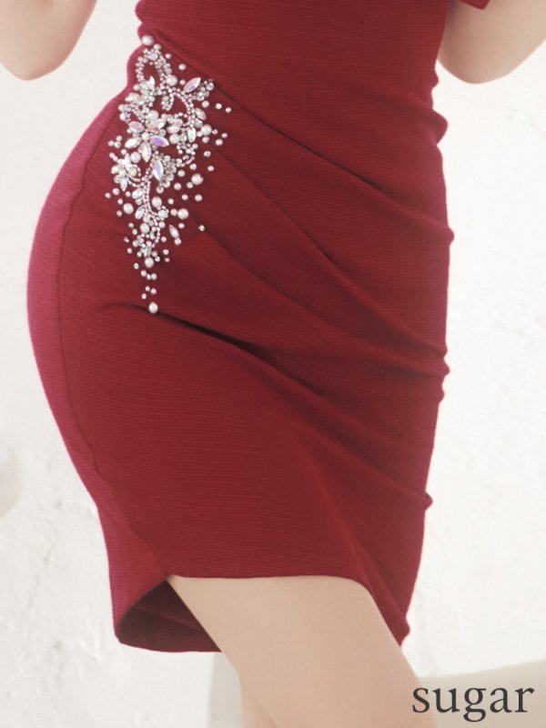 画像21: XSサイズあり【ANGEL R/エンジェルアール】ビッグリボンバックル/ ビジュー/ タック/ キャミソール/ タイト/ ワンカラー/ ミニドレス/ キャバドレス[OF2]