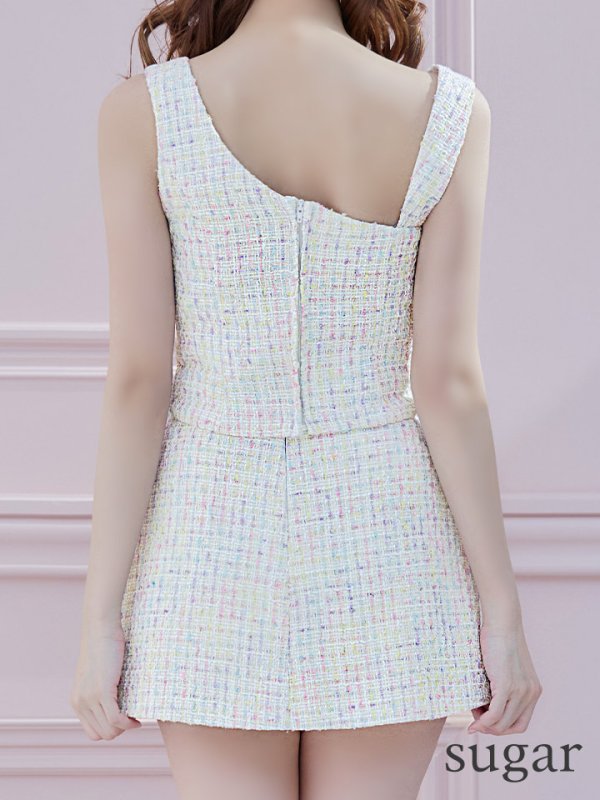 画像13: XSサイズあり☆背の低い方必見！【ANGEL R/エンジェルアール】ツイード/ ショルダービジュー/ ツーピース/ タイト/ マイクロミニドレス/ キャバドレス[OF2]