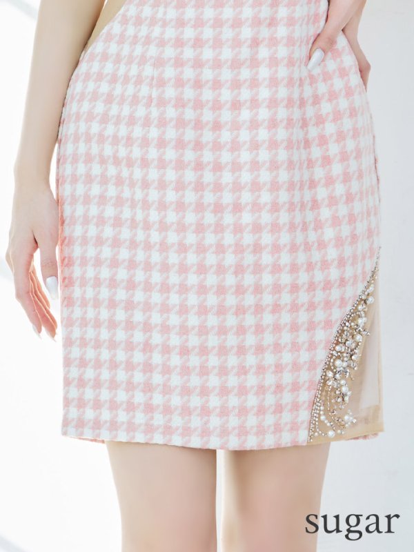 画像28: sugarコラボ商品☆XSサイズあり【ANGEL R/エンジェルアール】ワンショルダー/ 千鳥柄/ ツイード/ ビッグリボンパールビジュー/ タイト/ ミニ/ キャバドレス[OF2]