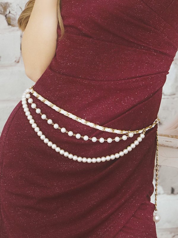 画像6: XSサイズあり【ANGEL R/エンジェルアール】ショルダーウエストベルトパール/ キャミソール/ タック/ ワンカラー/ タイト/ ミニドレス/ キャバドレス[OF2]