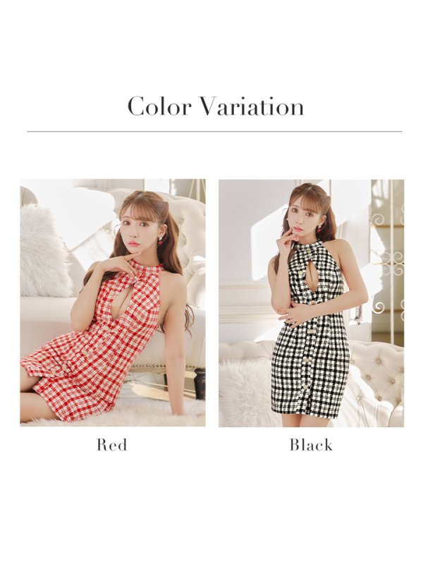 画像25: sugar限定☆ XSサイズあり【ANGEL R/エンジェルアール】チェック/ ツイード/ バストカット/ ノースリーブ/ タイト/ ミニドレス/ キャバドレス[OF2]