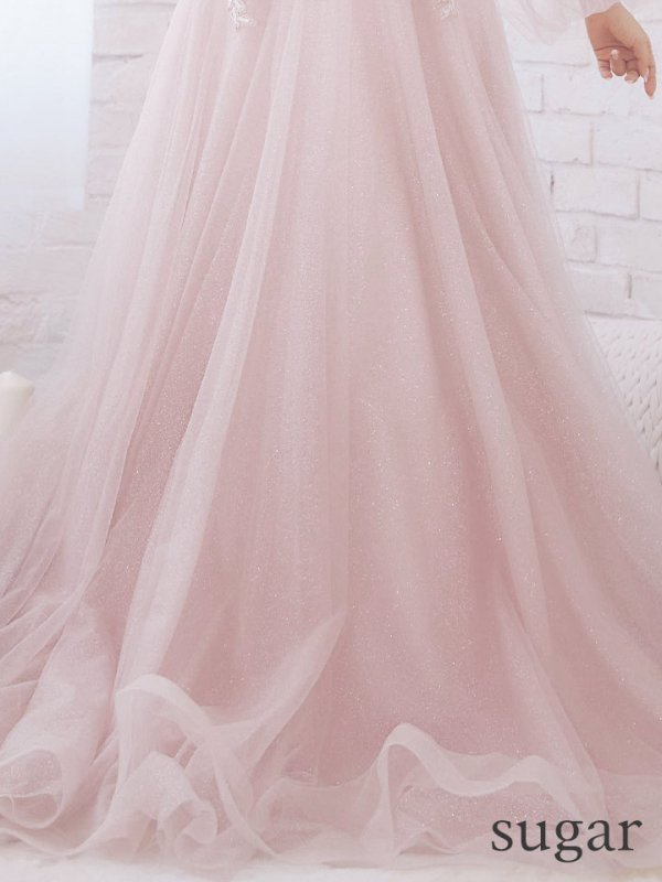 画像12: 【ANGEL R/エンジェルアール】ベア/袖あり/ オフショル/ フレアスリーブ/ フラワー刺繍/ ウェディング/ バースデー/ プリンセス/ フレア/ ロングドレス/ キャバドレスlong[HC03]