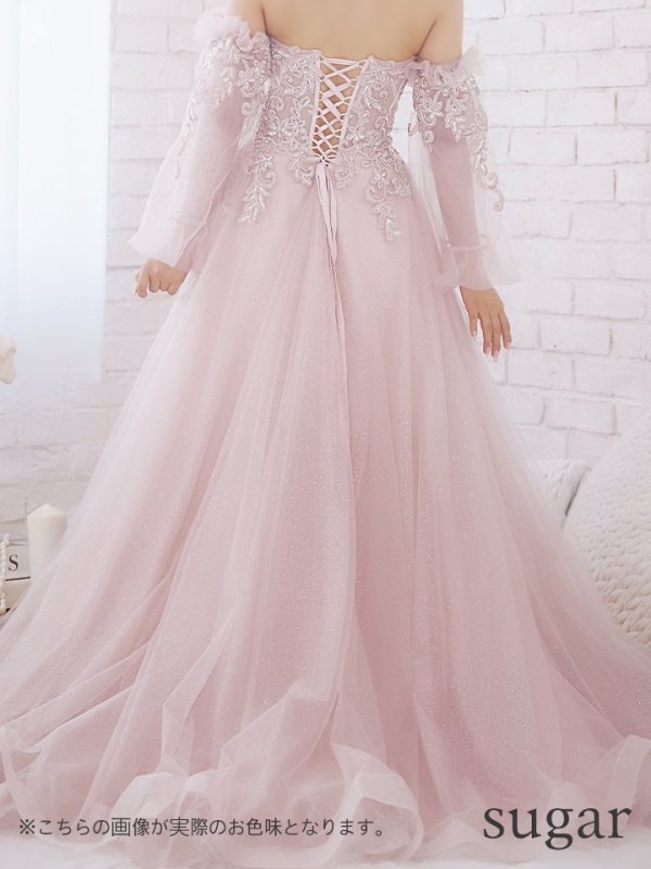 画像10: 【ANGEL R/エンジェルアール】ベア/袖あり/ オフショル/ フレアスリーブ/ フラワー刺繍/ ウェディング/ バースデー/ プリンセス/ フレア/ ロングドレス/ キャバドレスlong[HC03]