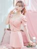 画像2: XSサイズあり【ANGEL R/エンジェルアール】バストビジュー/ クロスタック/ パフスリーブ/ セパレート/ マイクロミニ/ フレア/ミニドレス/ キャバドレス[OF2] (2)