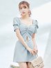 画像25: XSサイズあり【ANGEL R/エンジェルアール】バストビジュー/ クロスタック/ パフスリーブ/ セパレート/ マイクロミニ/ フレア/ミニドレス/ キャバドレス[OF2]