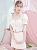 画像16: XSサイズあり【ANGEL R/エンジェルアール】バストビジュー/ クロスタック/ パフスリーブ/ セパレート/ マイクロミニ/ フレア/ミニドレス/ キャバドレス[OF2]