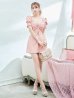 画像21: XSサイズあり【ANGEL R/エンジェルアール】バストビジュー/ クロスタック/ パフスリーブ/ セパレート/ マイクロミニ/ フレア/ミニドレス/ キャバドレス[OF2]