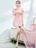 画像7: XSサイズあり【ANGEL R/エンジェルアール】バストビジュー/ クロスタック/ パフスリーブ/ セパレート/ マイクロミニ/ フレア/ミニドレス/ キャバドレス[OF2]