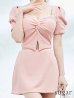 画像8: XSサイズあり【ANGEL R/エンジェルアール】バストビジュー/ クロスタック/ パフスリーブ/ セパレート/ マイクロミニ/ フレア/ミニドレス/ キャバドレス[OF2]