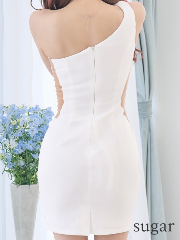 画像31: XSサイズあり【ANGEL R/エンジェルアール】バストカット/ フロービジュー/ ワンショルダー/ タイト/ ミニドレス/ キャバドレス[OF2]