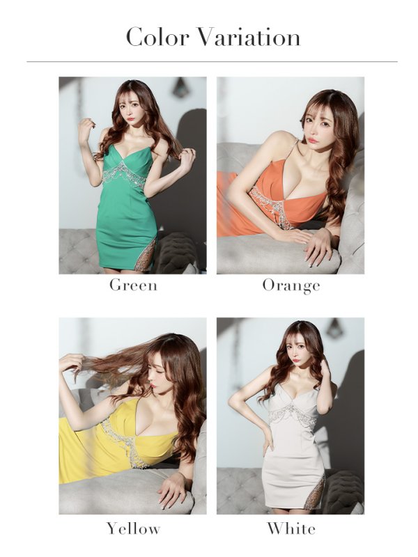 画像32: XSサイズあり【ANGEL R/エンジェルアール】 バストタック/ ビジュー/ デザイン/ パールチェーン/ タイト/ ミニドレス/ キャバドレス[OF2]