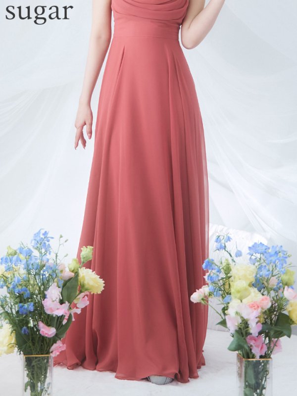 画像14: 【ANGEL R/エンジェルアール】バストビジュー/ ビーズ/ フロントタック/ キャミソール/ フレア/ ワンカラー/ ロングドレス/ キャバドレス long[OF2]