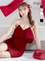 XSサイズあり【ANGEL R/エンジェルアール】 デコルテビジュー/ バストシフォンデザイン/ タイト/ ミニドレス/ キャバドレス[OF2]