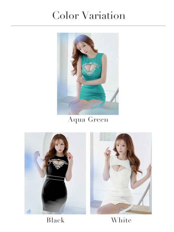 画像23: XSサイズあり【ANGEL R/エンジェルアール】バストカット/ ビジュー/ ウエストマーク/ ノースリーブ/ タイト/ ミニドレス/ キャバドレス[OF2]