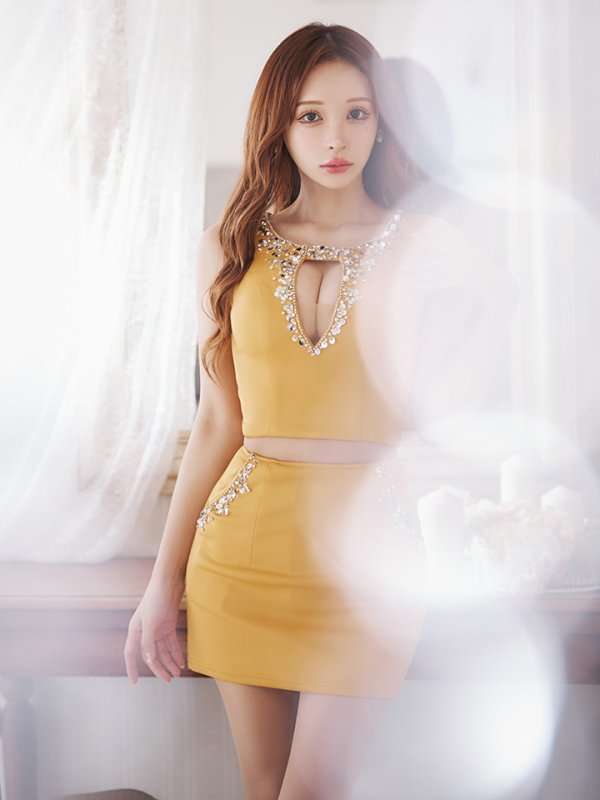 画像4: XSサイズあり【ANGEL R/エンジェルアール】バストカット / ビジュー / ポケット/ セパレート/ タイト/ マイクロミニ/ ミニドレス/ キャバドレス[OF2]