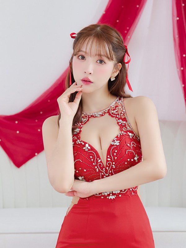 画像5: XSサイズあり【ANGEL R/エンジェルアール】アッパーフラワーレース/ アメスリデザイン/ ビジュー/ タイト/ ミニドレス/ キャバドレス[OF2]