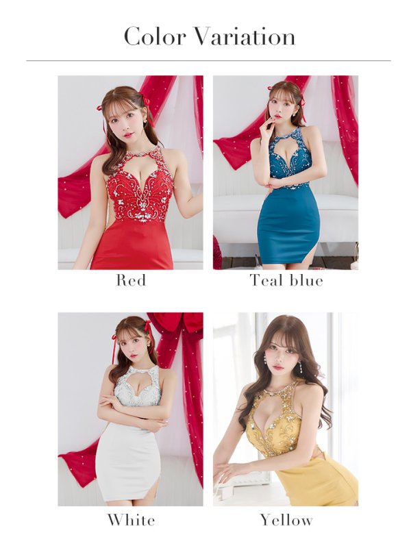 画像40: XSサイズあり【ANGEL R/エンジェルアール】アッパーフラワーレース/ アメスリデザイン/ ビジュー/ タイト/ ミニドレス/ キャバドレス[OF2]