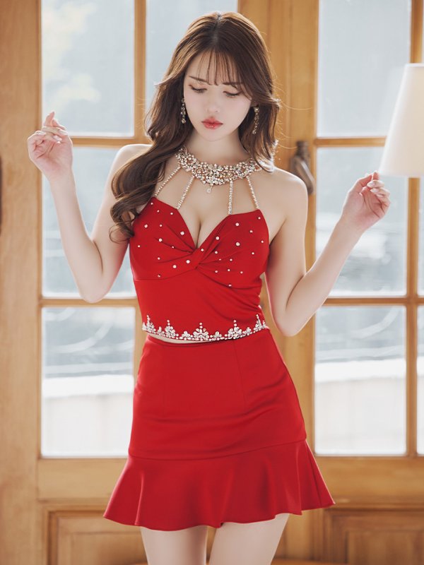 画像6: XSサイズあり【ANGEL R/エンジェルアール】バストツイストデザイン/ デコルテビジュー/ セパレートスタイル/ マイクロミニ/ ミニドレス/ キャバドレス[OF2]