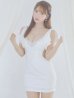 画像29: XSサイズあり【ANGEL R/エンジェルアール】リボンショルダー / Vカット / ビジュー / メッシュ / マイクロミニドレス/ キャバドレス[OF2]
