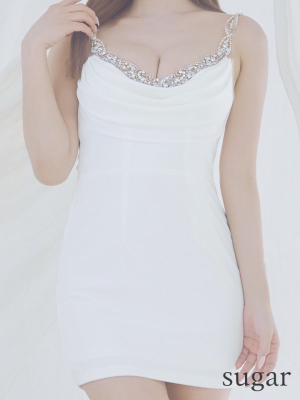 画像8: XSサイズあり【ANGEL R/エンジェルアール】ドレープ/ ビジュー/ ストレッチ/ マイクロミニ/ タイト/ ミニドレス/ キャバドレス[OF2]