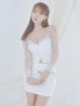 画像12: XSサイズあり【ANGEL R/エンジェルアール】バストクロスデザイン/ メッシュスリーブ/ ビジュー/ タイト/ セットアップ/ ミニドレス/ キャバドレス[OF2]