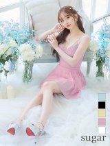 XSサイズあり【ANGEL R/エンジェルアール】バストストーンビジュー/ セパレート/ キャミソール/ セットアップ/ プリーツシフォンスカート/ フレア/ マイクロミニ/ ミニドレス/ キャバドレス[OF2]