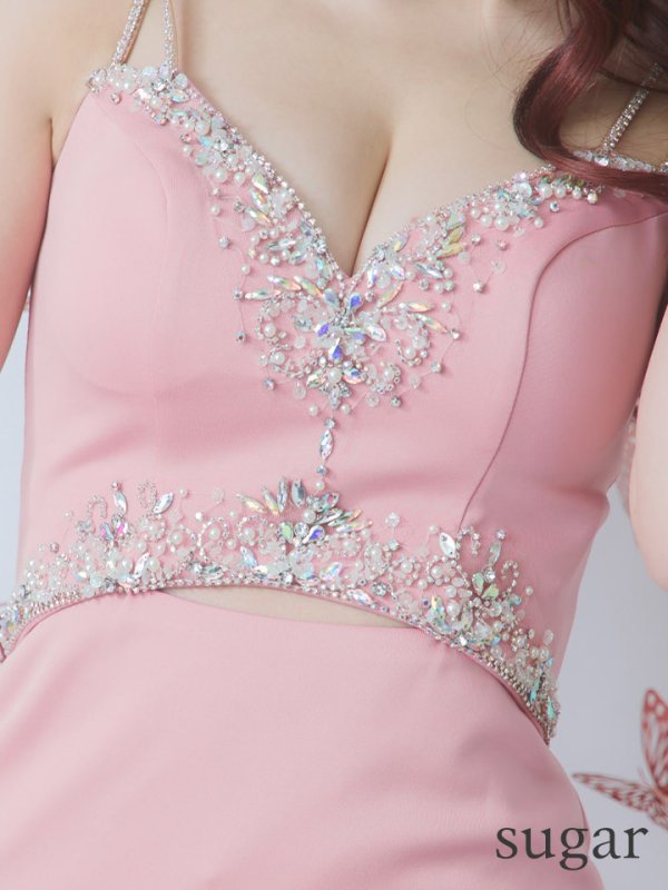 画像25: 【ANGEL R/エンジェルアール】 フロントアッパービジュー/ ウエストカット/ ノースリーブ/ スリット/ タイト/ ロングドレス/ キャバドレス long[OF2]