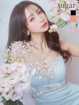 【ANGEL R/エンジェルアール】 フロントアッパービジュー/ ウエストカット/ ノースリーブ/ スリット/ タイト/ ロングドレス/ キャバドレス long[OF2]